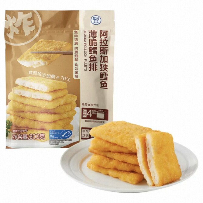 盒马 阿拉斯加狭鳕鱼薄脆鳕鱼排300g