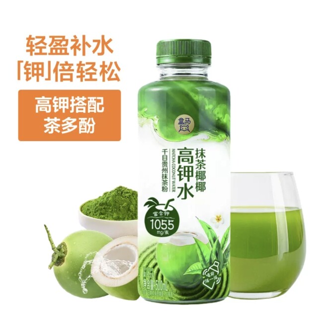 盒马代购抹茶椰椰高钾水500ml可可椰椰舒镁水500ml