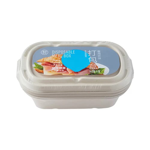 盒马餐用环保打包盒6套防水隔油可微波包邮饭盒快餐盒带盖