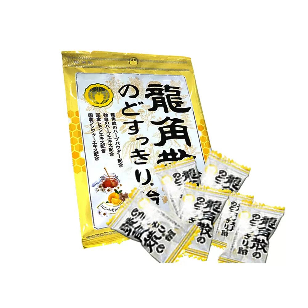 盒马代购 龙角散 蜂蜜柠檬生姜味润喉糖果69.3g 日本进口