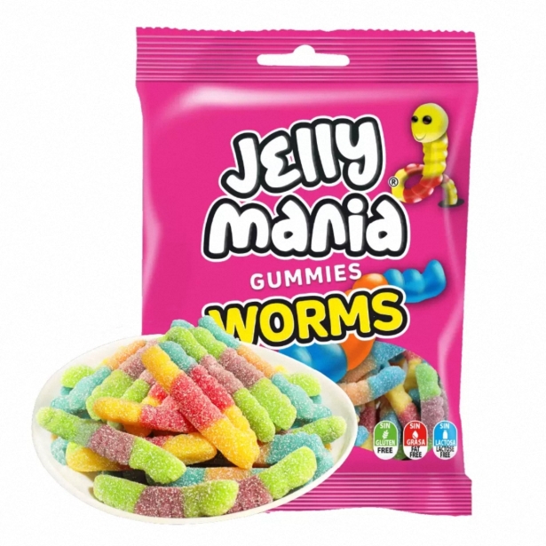 盒马代购 JAKE酸沙彩虫果味软糖100g西班牙进口