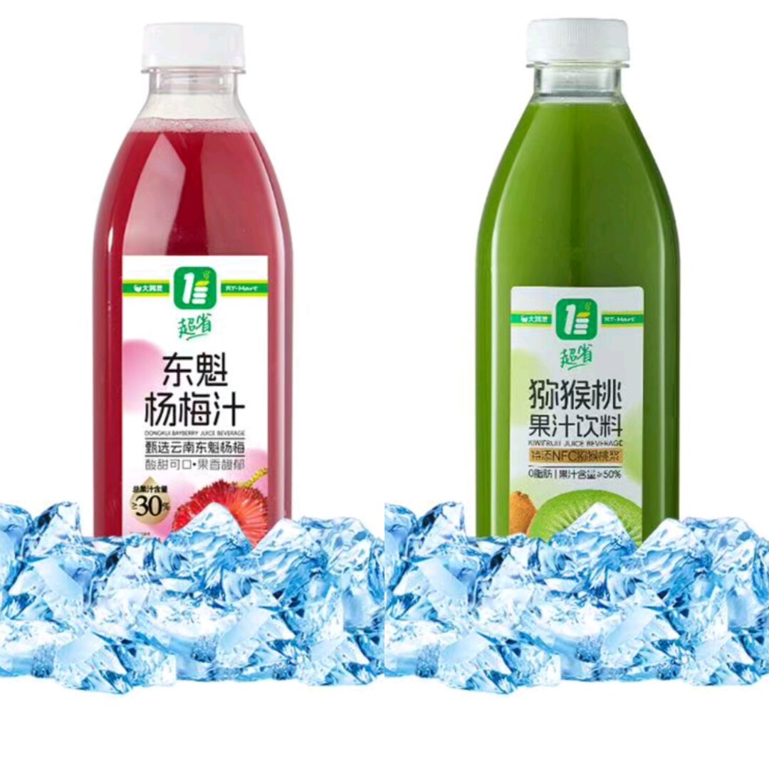 大润发长沙代购猕猴桃果汁饮料1.08L 东魁杨梅复合果汁饮料1L