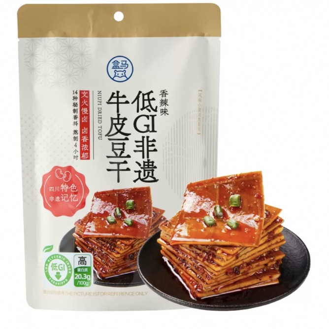 盒马低GI非遗牛皮豆干 香辣味 180g