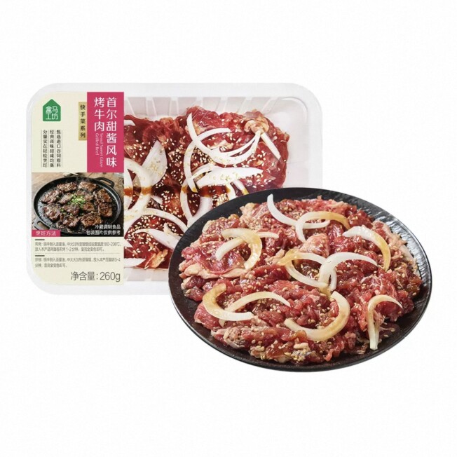 盒马工坊代购首尔甜酱风味烤牛肉260g东京炭烤风味烧牛肉260g