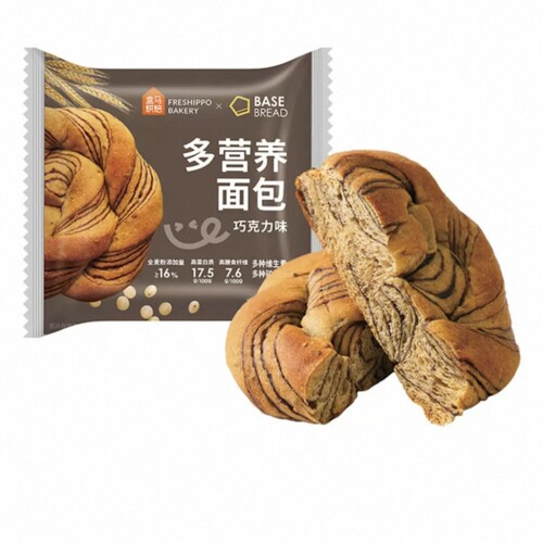 盒马烘焙代购X BASE BREAD多营养面包 红豆味 枫糖味 巧克力味70g