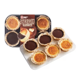 盒马烘焙 鹰嘴豆芋泥巴斯克芝巧双拼芝士蛋糕芋泥拉斯麻薯巴斯克