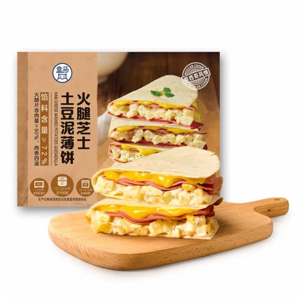 盒马 火腿芝士土豆泥薄饼220g(110g*2)