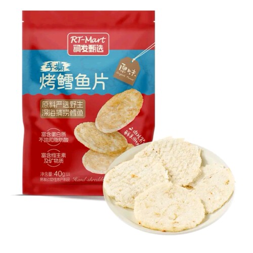 大润发长沙代购RT-Mart手撕烤鳕鱼片（原味）40g
