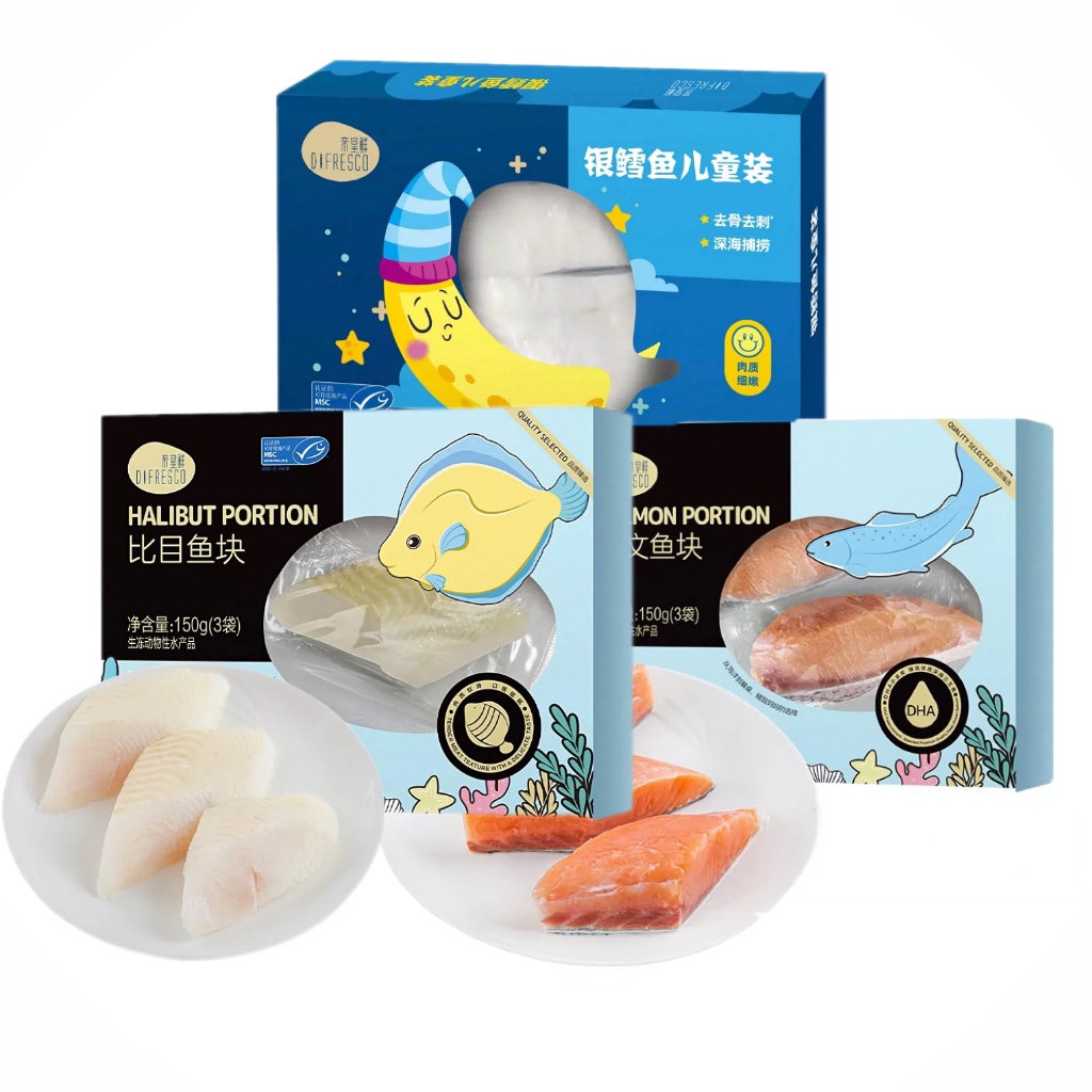 盒马MSC认证帝皇鲜银鳕鱼儿童装180g