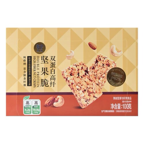 盒马代购双蛋白高纤坚果脆100g