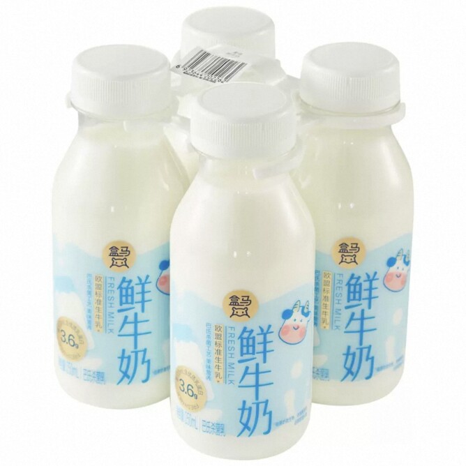 盒马 3.6鲜牛奶250ml*4 原生高钙味美营养