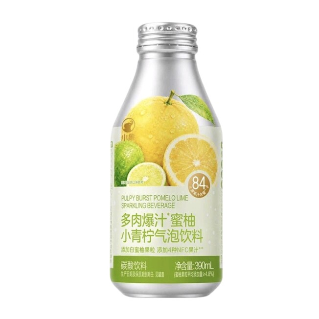 小象超市代购小象多肉爆汁蜜柚小青柠气泡饮料390ml