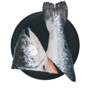 盒马 智利三文鱼头（直切）+鱼尾组合1.35kg