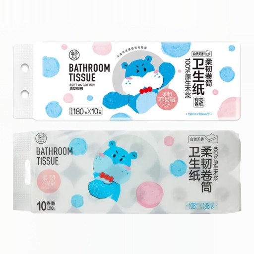 盒马柔韧卷筒卫生纸(有芯卷纸)4层 200g*10包邮代购