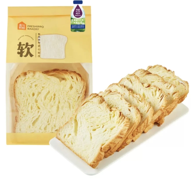 盒马烘焙 北海道A2B-牛乳吐司 240g6片