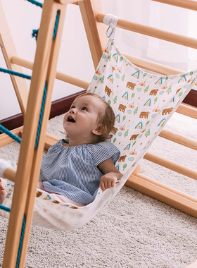 AVDAR儿童攀爬架配件室内用布艺吊床秋千4角固定弧型爬梯用摇篮