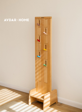 AVDAR彩虹挂衣架落地实木立式衣架儿童卧室床头衣帽架衣服架子