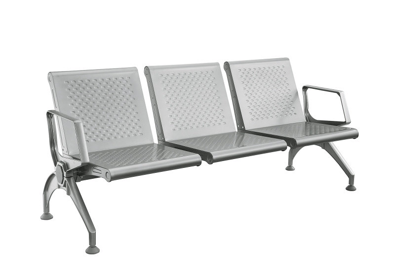 八角管系列 2号铝合金扶手脚公共座椅3人位连排椅等候椅