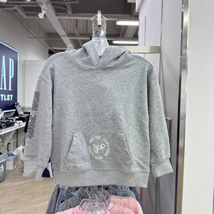 Gap现货 秋季 男女童LOGO法式圈织软连帽卫衣850550 儿童装外套