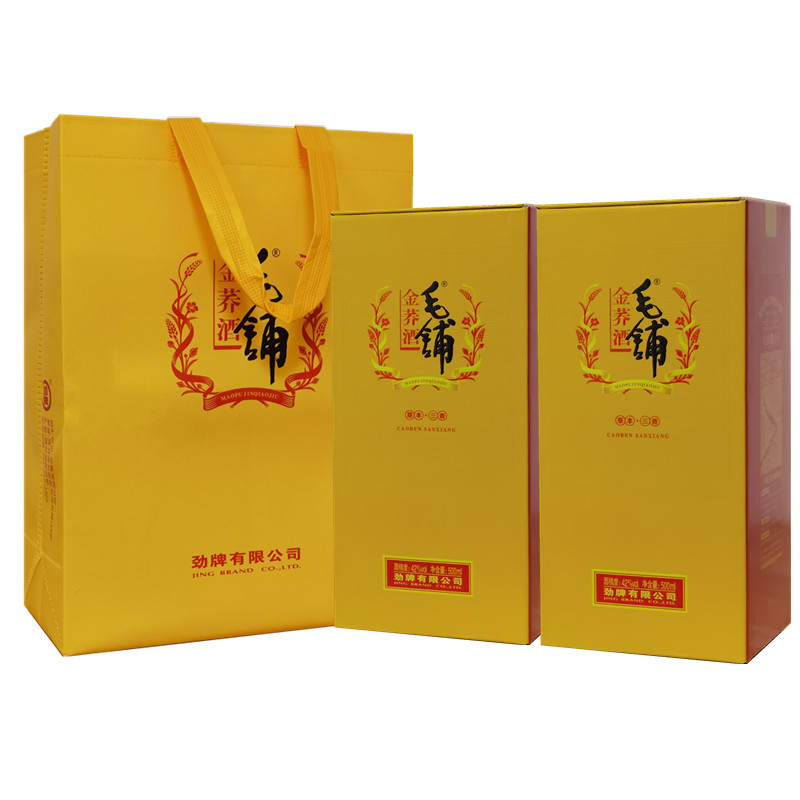 湖北毛铺金荞酒42度整箱装500ml*6瓶礼盒包装配3个手提袋
