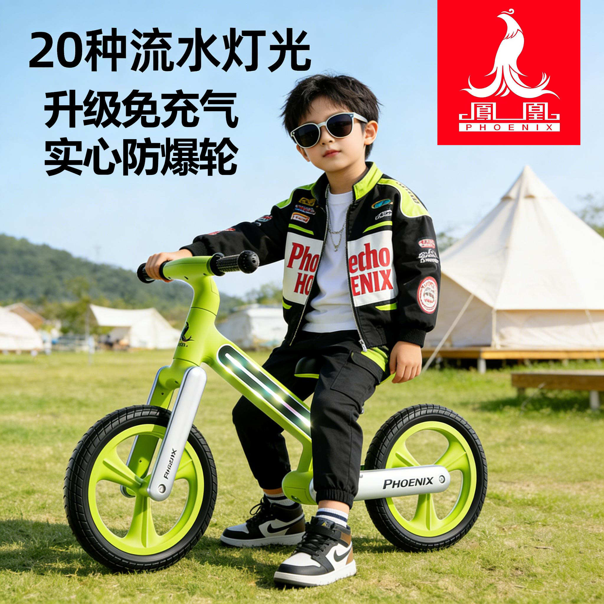 凤凰儿童平衡车1-3-6岁无脚踏2岁入门小孩滑行滑步车自行车溜溜车