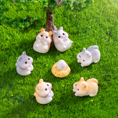 微景观创意可爱迷你小动物陶瓶园林DIY造景装饰品办公桌面小摆件