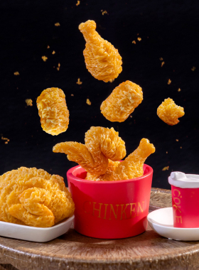 微景观创意写实炸鸡鸡腿饮料盘子仿真食物 DIY装饰品微缩场景摆件