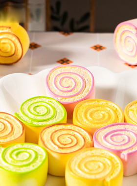 微景观创意瑞士卷面包食玩 DIY奶油胶冰箱贴装饰品迷你树脂小摆件