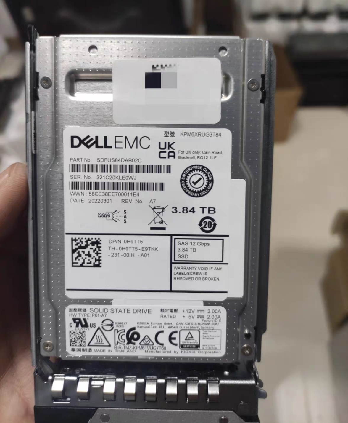 全新dell me4012 4024 4084 3.84T SAS12G SSD硬盘H9TT5 81H9C 3C数码配件 笔记本零部件 原图主图