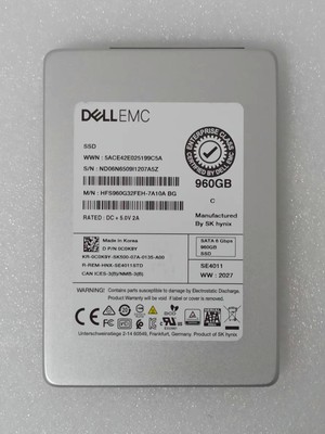 C0K9Y 0XMV9 D6C0R戴尔dell  960G 1.92T 3.84T SATA 2.5 SSD硬盘