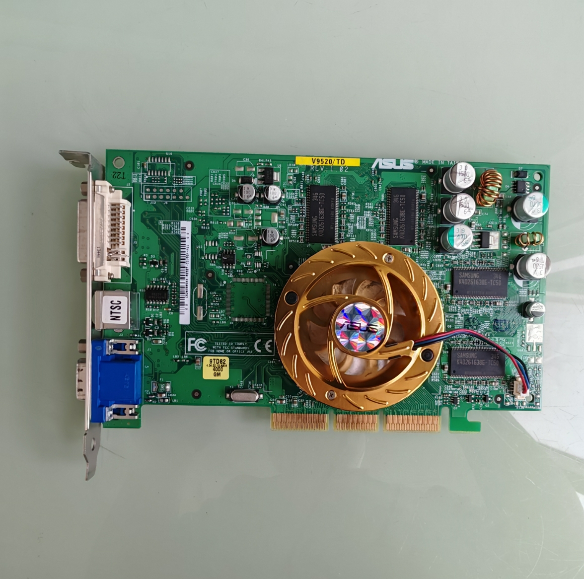全新华硕ASUS  V9520/TD AGP显卡128M NTSC 工业工控医疗设备显卡