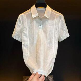 特色好物服饰总裁同款夏季新款男士翻领短袖POLO衫轻奢休闲T恤衫