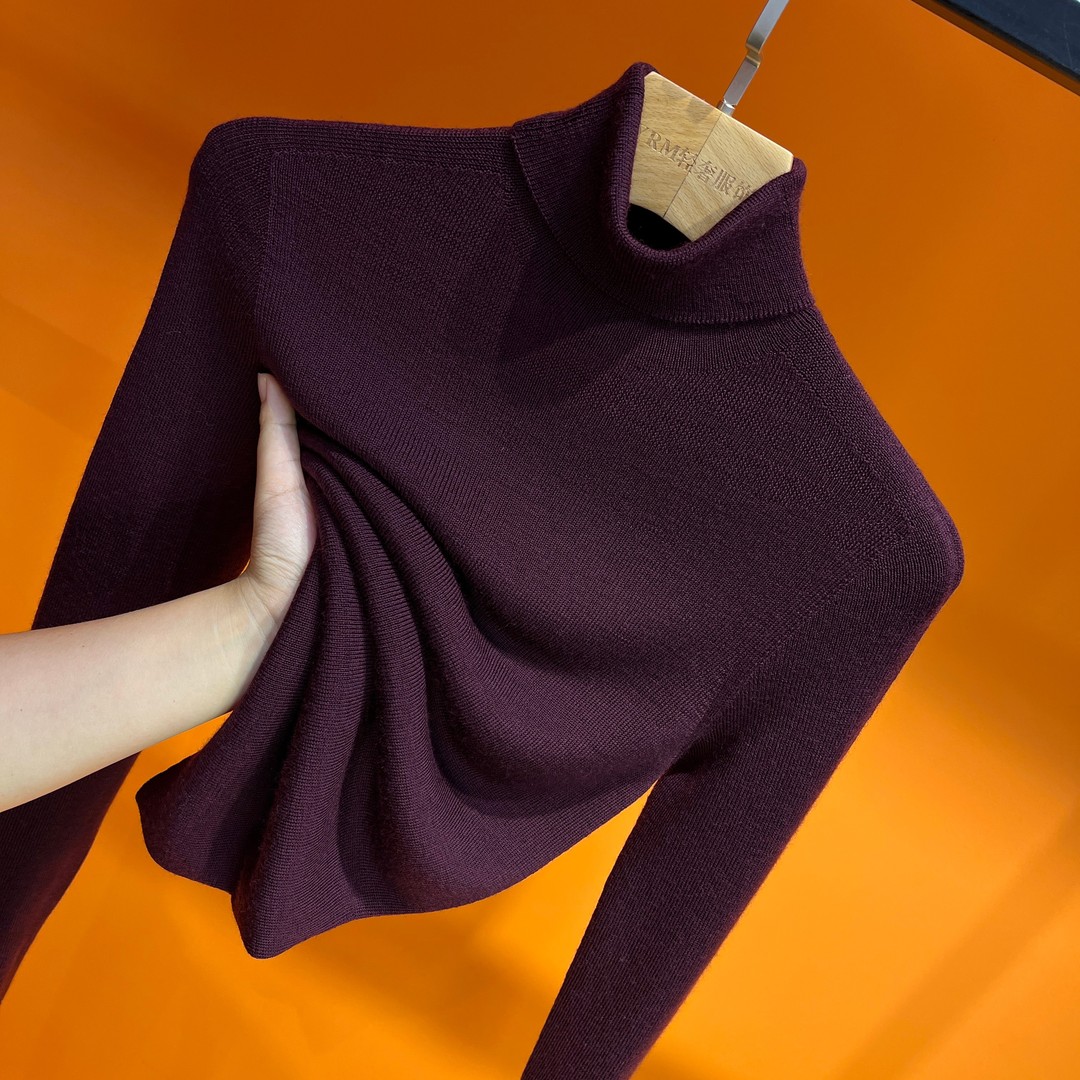 初绫轻奢服饰精纺纯羊毛衫秋冬高领长袖可机洗打底衫女款2025新款