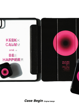 粉圈适用苹果iPadAir456保护套10.2寸笔槽三折10.9寸亚克力防摔防弯2022Pro全包壳11寸2024款