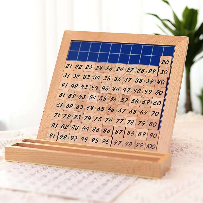 1-100百连续数数板蒙氏教具3-6岁儿童学习认知数字早教逻辑玩玩具