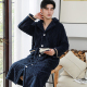 家居服 保暖法兰绒冬男士 珊瑚绒睡衣男秋冬加厚加绒加长款 睡袍大码