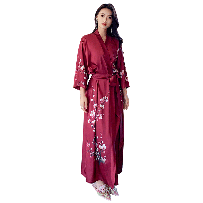 性感晨袍女新娘伴娘团冰丝绸