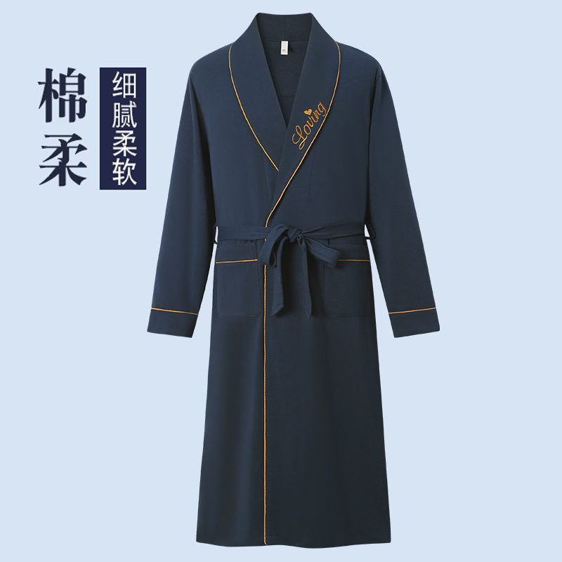睡袍男款纯棉浴袍全棉长袖男生秋冬季系带男士睡衣春秋款2025新款