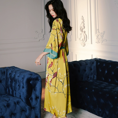 Летняя пижама, тонкая юбка, сексуальный шелковый банный халат, свободный крой