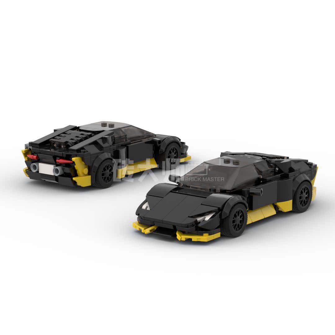moc积木赛车speed 8格适用乐高兰博基尼小牛飓风跑车男孩车模摆件