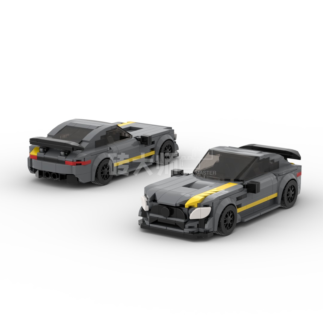 适用乐高moc拼装奔驰amg gtr赛车模型f1安全车speed系列男孩8格车