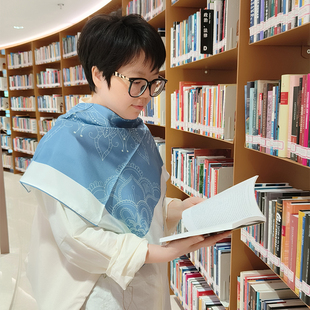 24新品【双面同色】真丝90大方巾“心经”丝巾雅致纯桑蚕丝中国风