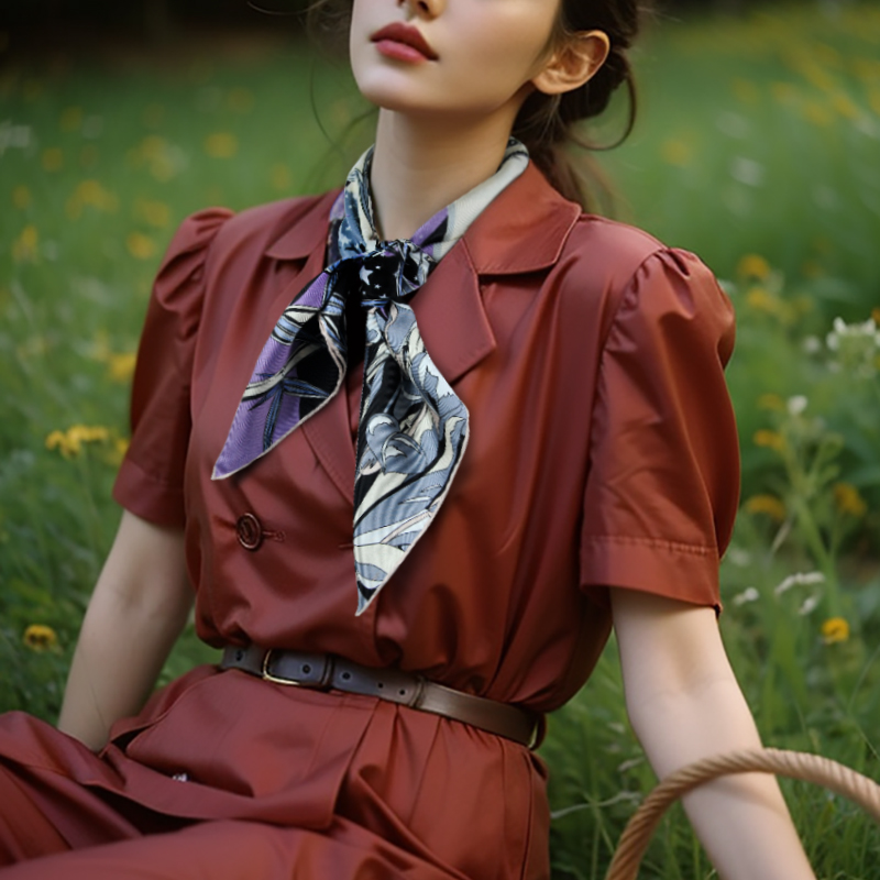 VIESCA三潭印月桑蚕丝巾