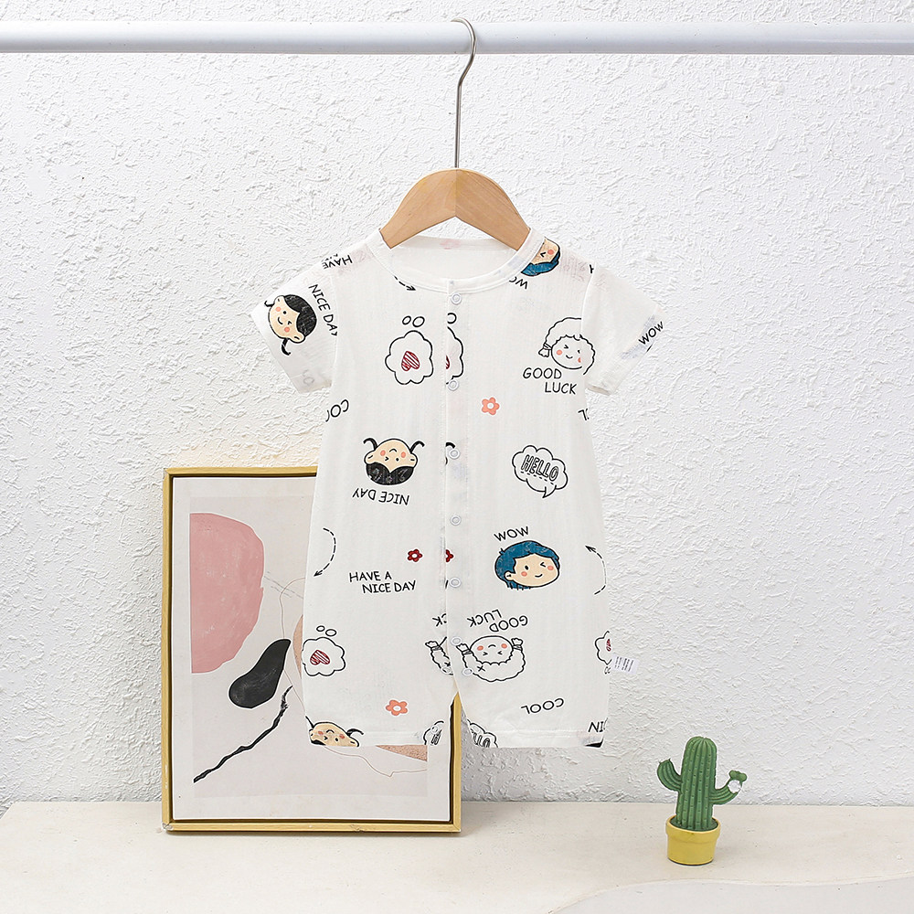 婴儿夏季连体衣短袖男女宝宝竹纤维薄款爬服空调服新生儿夏天睡衣,童装/婴儿装/亲子装,连身衣/爬服/哈衣,淘宝优惠券,粉丝福利购,淘宝优惠卷