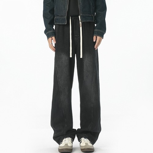 高街休闲做旧美式牛仔裤