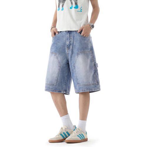 夏季薄款工装牛仔五分短裤男
