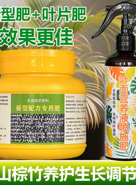 金山棕竹专用肥料花盆栽营养液叶子发黄干枯萎缩焦黑斑锈斑叶面肥