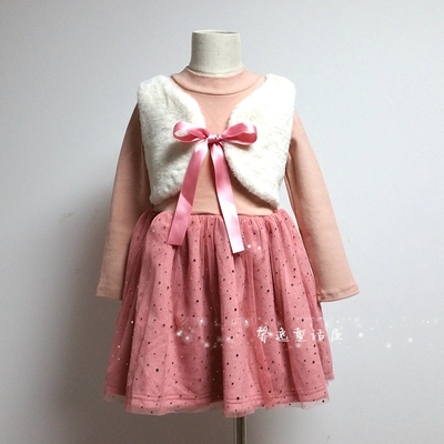 韩国进口加厚白色公主风童装现货