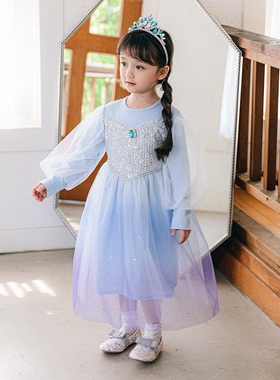 女童连衣裙韩国童装PinkBerry2022秋季洋气蕾丝纱裙泡泡袖公主裙