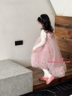 天空之城女童连衣裙25秋冬儿童女孩网纱裙生日礼服公主背心裙